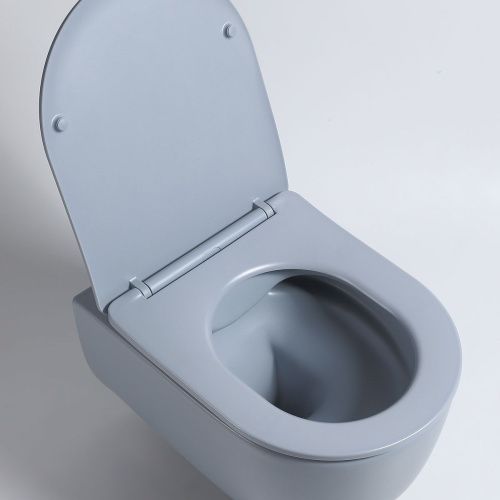 Унитаз подвесной Vincea Evo VT1-34SMO голубой с сиденьем микролифт безободковый душевой смыв - фото 4