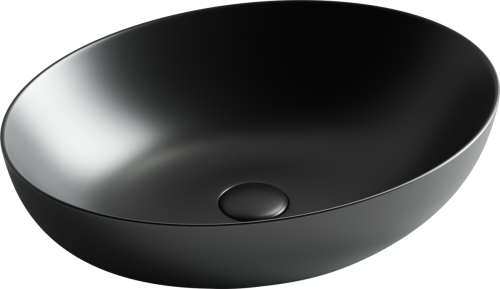 Раковина из сантехнического фарфора Ceramica Nova ELEMENT CN6017MB 50х40 накладная цвет черный без отверстий под смеситель - фото 2