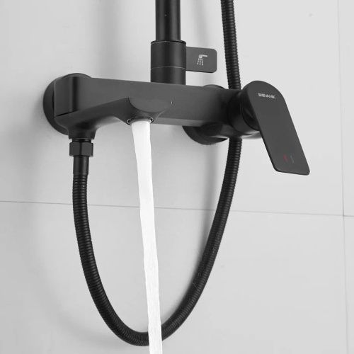 Душевая стойка Shevanik S9136H настенная цвет черный - фото 5