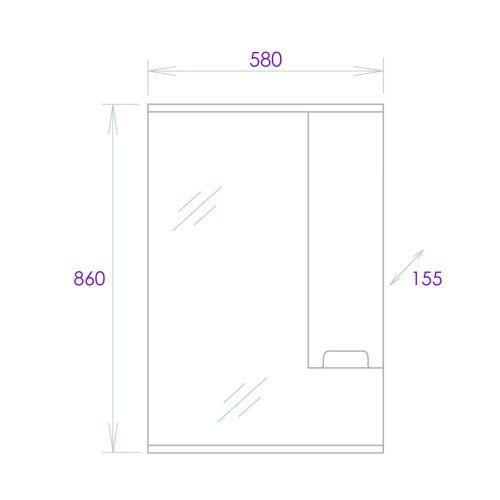 Зеркало-шкаф Onika Харпер 205849 60х90 подвесной цвет белый/коричневый - фото 3