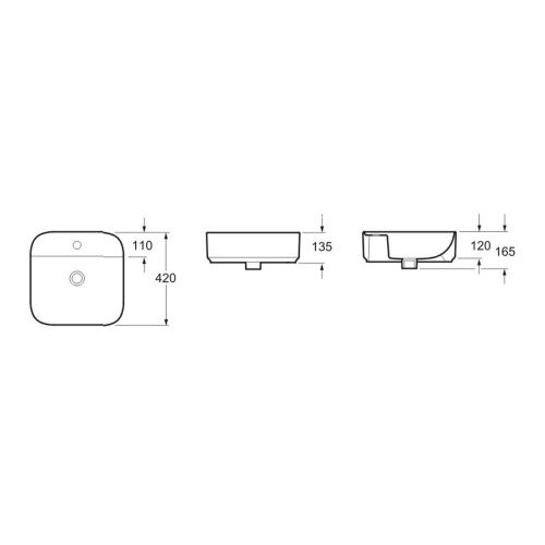 Раковина из сантехнического фарфора Lavinia Boho Bathroom Sink Slim 33311007 40х40 накладная цвет белый 1 отверстие под смеситель - фото 5