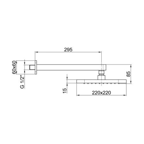 Верхний душ Webert Comfort AC0843015METAL хром - фото 3