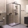 Комплект душевого уголка с душевой системой и аксессуарами Am.Pm Gem S WK93ER стекло прозрачное профиль черный без поддона