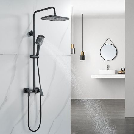 Душевая стойка Shevanik S9636H настенная цвет черный