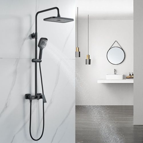 Душевая стойка Shevanik S9636H настенная цвет черный - фото 4