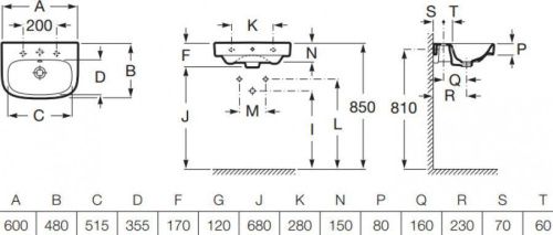 Раковина из сантехнического фарфора Roca Debba 732799400Y 60х50 подвесная цвет белый - фото 3