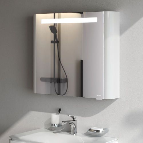 Зеркало-шкаф Am.Pm Sensation M30MCR0801WG 80х70 подвесной цвет белый - фото 4