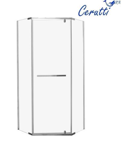 Душевой уголок Cerutti SPA CHIKA ZP101T 100х100 стекло прозрачное профиль хром без поддона - фото 3