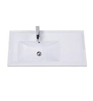 Раковина из искусственного камня Onika 609001 90х60 накладная цвет белый 1 отверстие под смеситель