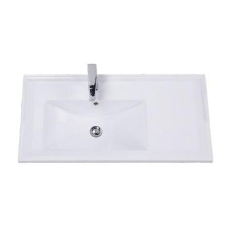 Раковина из искусственного камня Onika 609001 90х60 накладная цвет белый 1 отверстие под смеситель