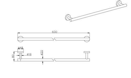 Полотенцедержатель Aquatek ВЕГА AQ4014MB - фото 2