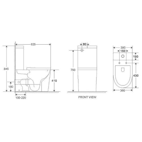 Унитаз напольный с бачком WeltWasser WW SALZBACH 001 GL-BL (10000011165) черный с сиденьем микролифт безободковый душевой смыв - фото 2