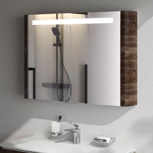 Зеркало-шкаф Am.Pm Sensation M30MCX1001NF 100х70 подвесной цвет коричневый - фото 4