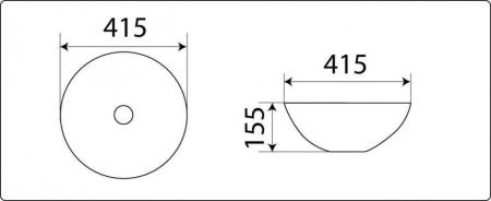 Раковина из сантехнического фаянса CeramaLux 104MW 40х40 накладная цвет белый без отверстий под смеситель