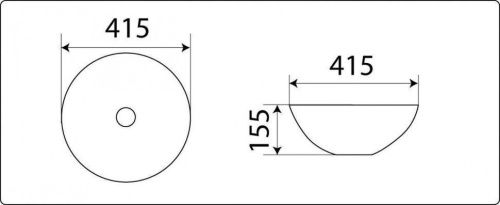 Раковина из сантехнического фаянса CeramaLux 104MW 40х40 накладная цвет белый без отверстий под смеситель - фото 2