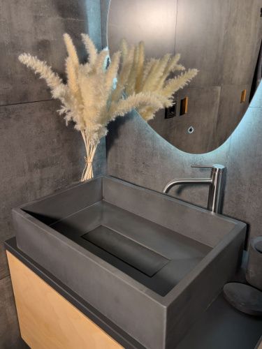 Раковина из искусственного камня Uperwood Angkor 291020219 60х40 накладная цвет серый - фото 4