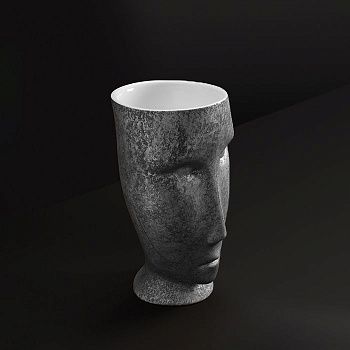 Раковина из сантехнического фарфора Kerasan Artwork 474061 50х50 напольная цвет белый/серый без отверстий под смеситель