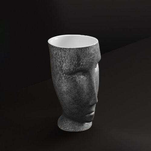 Раковина из сантехнического фарфора Kerasan Artwork 474061 50х50 напольная цвет белый/серый без отверстий под смеситель