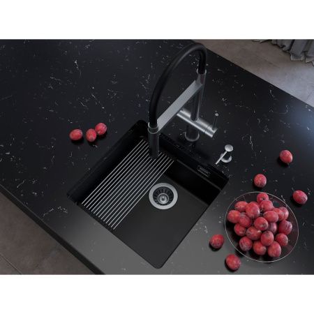 Кухонная мойка Grandex Aqua 500104 45х45 цвет черный поверхность матовая