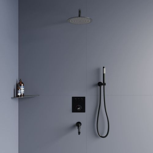 Душевая система RGW Shower Panels 511408370-04 встраиваемая в стену цвет черный с термостатом - фото 2