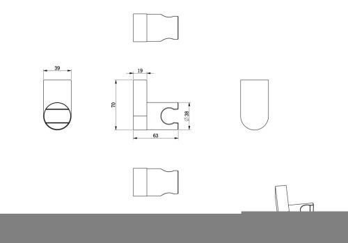 Держатель для душа Wonzon & Woghand WW-994207-BG золото - фото 2