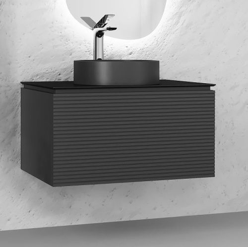 Тумба под раковину Jorno STONE Stn.01.80/P/A/JR 50х40 подвесная цвет черный - фото 2