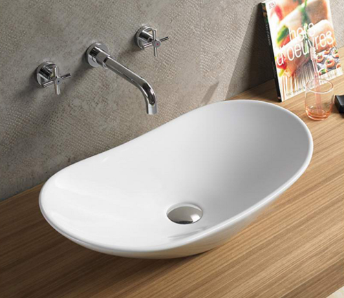 Раковина из сантехнического фаянса CeramaLux 7811A 60х40 накладная цвет белый без отверстий под смеситель - фото 4