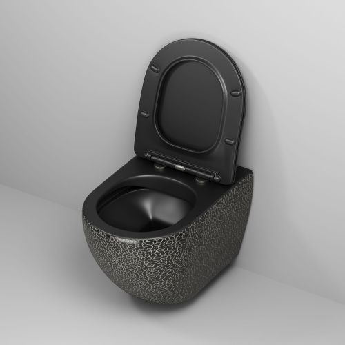 Унитаз подвесной Grossman Color GR-4411BBLS черный с сиденьем микролифт безободковый каскадный смыв - фото 4