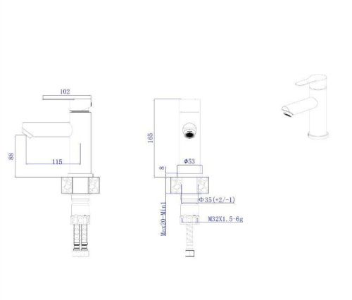 Смеситель Rush Santiago SUS1116-11 на раковину сатин - фото 2