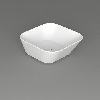 Раковина из сантехнического фаянса Simas Wave WA03 bi*0 40х40 накладная цвет белый без отверстий под смеситель