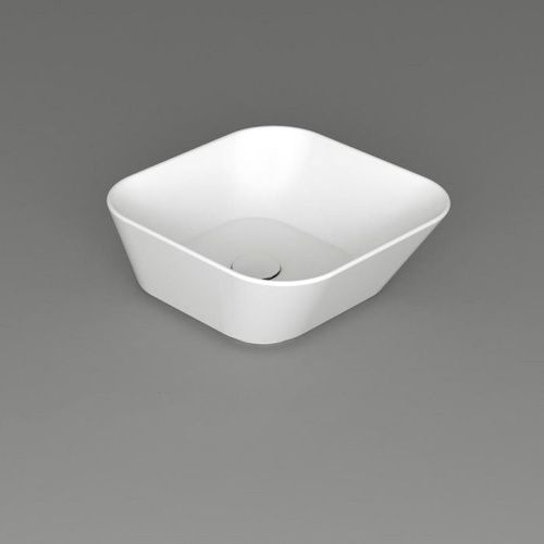 Раковина из сантехнического фаянса Simas Wave WA03 bi*0 40х40 накладная цвет белый без отверстий под смеситель