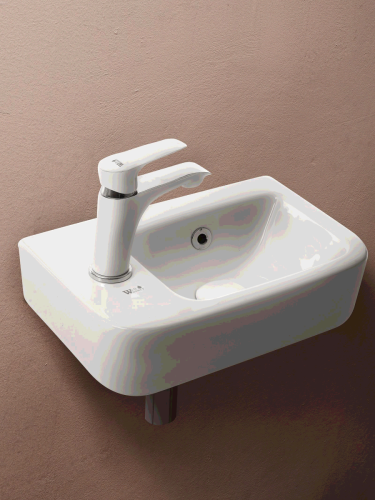 Раковина из сантехнического фаянса WeltWasser WW SK 10000004590 40х20 подвесная цвет белый 1 отверстие под смеситель - фото 3