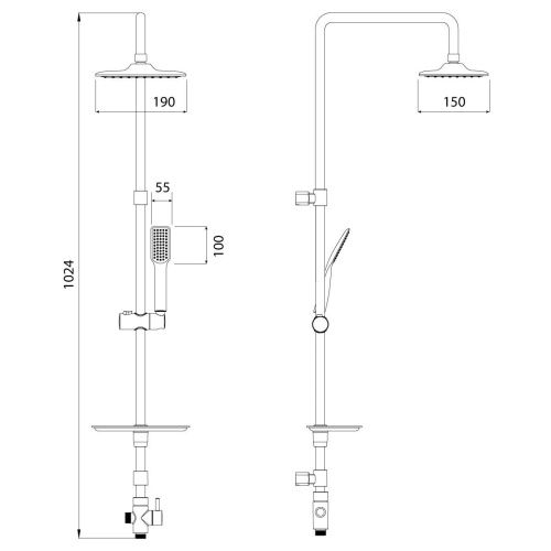 Душевой гарнитур LeMark  LM8804C настенный хром - фото 2