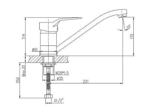 Смеситель для кухни Haiba HB63 HB4963 на мойку хром - фото 2