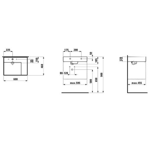 Раковина керамическая Laufen Kartell 8.1033.4.000.112.1 60 см накладная цвет белый без отверстий под смеситель - фото 2