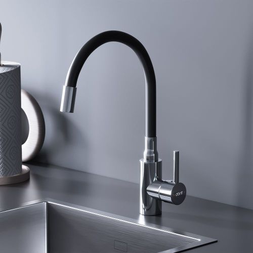 Смеситель для кухни Dorff Logic D3007622 на мойку черный/хром