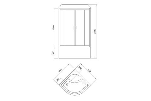 Душевая кабина Royal Bath CK RB90CK5-WT 90х90 четверть круга с крышей ориентация универсальная - фото 4