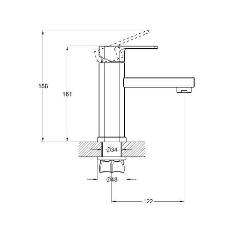 Смеситель для раковины G.Lauf GOR GOR1-A058 на столешницу хром