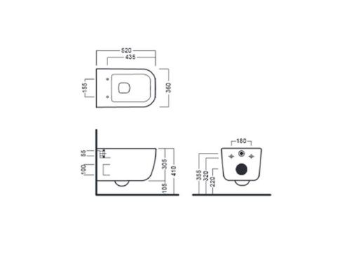 Чаша унитаза подвесная Hatria BIANCA Y1X401*** цвет белый без сиденья смыв торнадо - фото 3