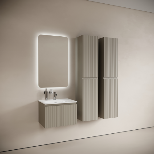 Тумба под раковину Sancos CODE CD60GP 60х50 подвесная цвет серый - фото 3