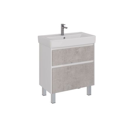 Тумба под раковину LeMark Combi LM03C80T-Beton 70х40 напольная цвет серый/белый