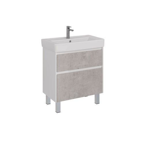 Тумба под раковину LeMark Combi LM03C80T-Beton 70х40 напольная цвет серый/белый - фото 5
