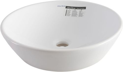 Раковина керамическая Allen Brau Fantasy 4.11019.20 50х50 накладная цвет белый без отверстий под смеситель - фото 3