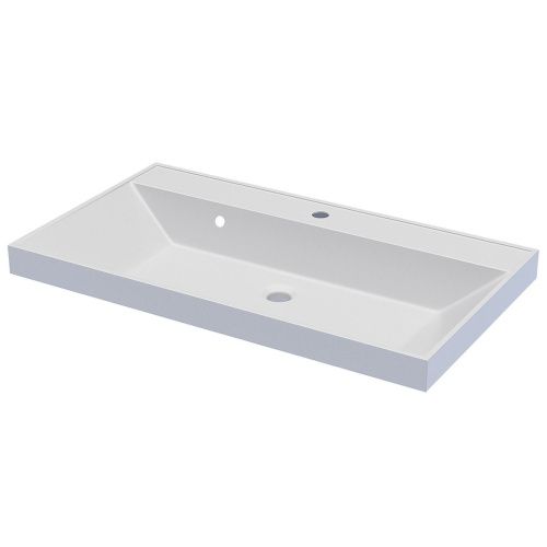 Раковина из искусственного камня Uperwood Classic 291020337 80х50 полувстраиваемая цвет белый - фото 3
