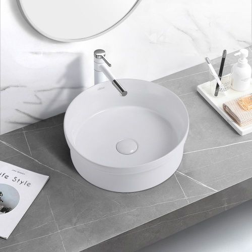 Раковина керамическая Abber BEQUEM AC2103 40х40 накладная цвет белый без отверстий под смеситель - фото 3