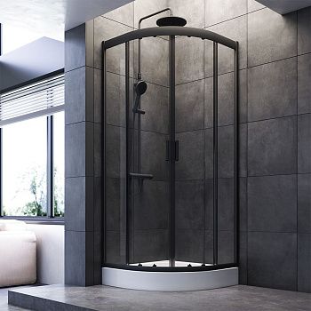 Душевой уголок Am.Pm Gem W90G-401-080BT 80х80 стекло прозрачное профиль черный без поддона