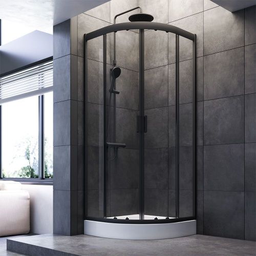 Душевой уголок Am.Pm Gem W90G-401-080BT 80х80 стекло прозрачное профиль черный без поддона