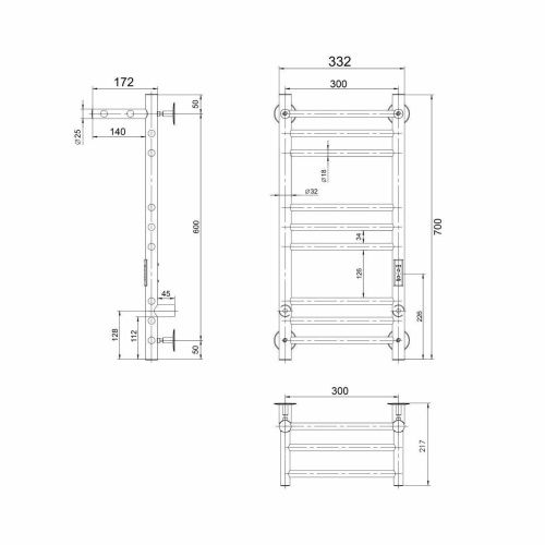 Полотенцесушитель электрический Indigo Line Trinity LСLTE70-30PBRRt 35х70 черный - фото 4