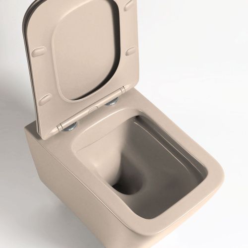 Унитаз подвесной Vincea Q-Line VT1-12MC коричневый с сиденьем микролифт безободковый душевой смыв - фото 4