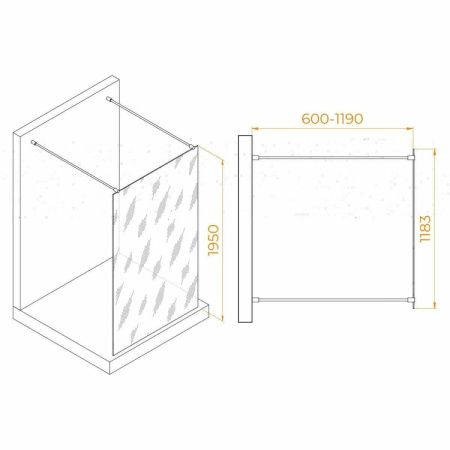 Душевая перегородка RGW Walk In 35101612-14 120х195 стекло прозрачное профиль хром